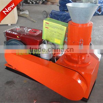 hot CE approved 9PK-250E flat mould wood & feed pellet mill with diesel engine for sales