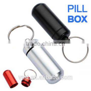 Aluminum Pill Box Case Bottle Holder Container