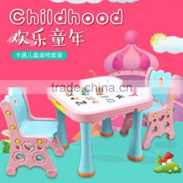 Children Desk and Chair Kids Cartoon Adjustable Kids Study Table photo-2