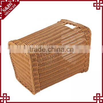 Customized Hand Weaving Big Size Toy Laundry Storage Plastic Basket With Handle photo-4