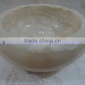 The Most Beautiful& Best Quality PURE WHITE ONYX ROUND TYRE SHAPED SINKS AND BASINS photo-6
