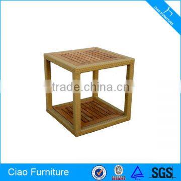 Square outdoor teakwood table wicker furniture