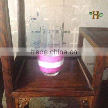 Clear Glass Vase,Paper Rope Decoration Cheap Glass Vase photo-3