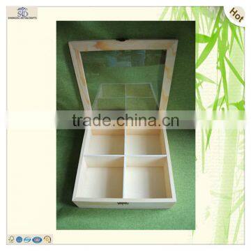 Hinge Transparent Lid Pine Wood Moon Cake Box photo-2
