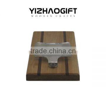 Wood Wall Plaque Beer Bottle Opener With Magnetic Cap Catcher photo-5