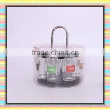 high quality glass spice jar set with rack