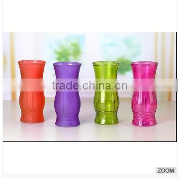 colored glass vase / glass flower vase / glassware