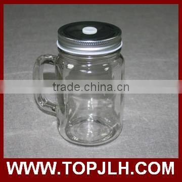 White Drinking Straw Cusomized Mason Jar With Handle photo-5