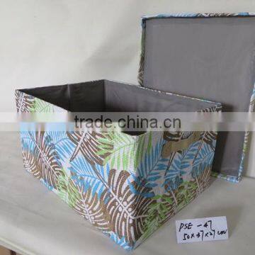 Handmade Fabric Foldable Office Storage Box With Lid photo-2