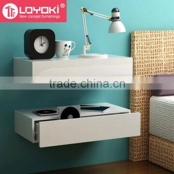 Creative Design Organizer Home Furniture for Storage Wood Wall Mounted Shelf With Drawer photo-2