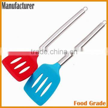 flexible Silicone Slotted Turner Spatula for 2016 new design