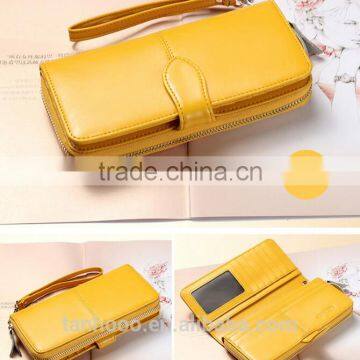 New Fashion Women Sheepskin Handbag Purse Leather Wallet Card Package Long Wallet photo-6
