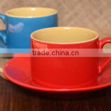 High quality 200ml ceramic tea cup and saucer