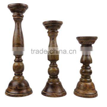 Cotton Craft Wooden Candle Pillar Holder Set photo-2