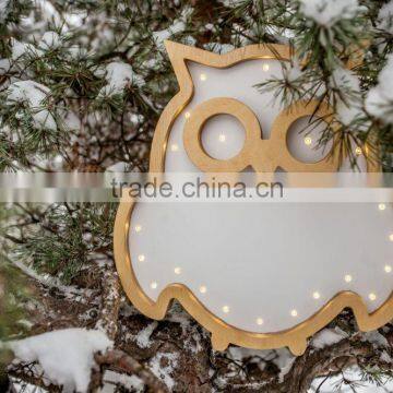 Hanging Owl Battery Operated Light wooden lights