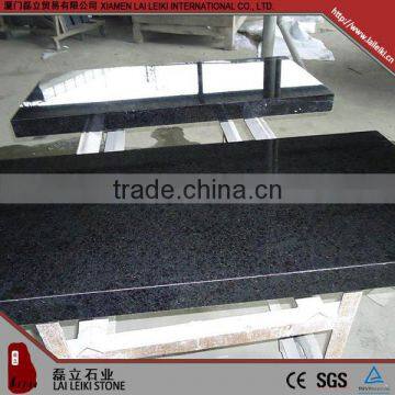 Rectangular shape G684 black polished granite kitchen countertop