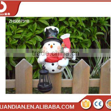 Solar Christmas Decorative Snowman -Indoor or Outdoor Decorative Garden Resin Sculpture photo-2
