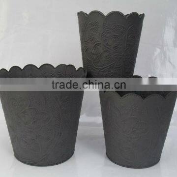 Galvanized Planter With Grey Finish Set of 3 pcs