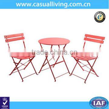 Outdoor Garden 3-Piece Metal Folding Bistro Set,Foldable Table and Chairs Set