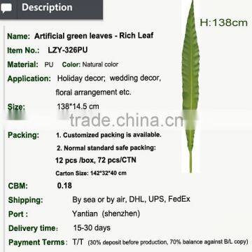 Factory Direct Sales Artificial Green Leaf for Decorative Garden and Floral Arrangement photo-2