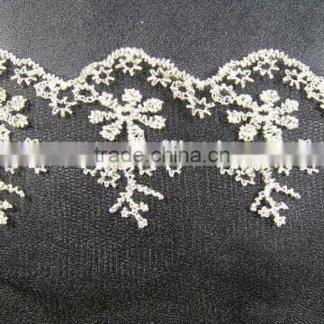 2014 new design fancy net embroidery dubai lace trim for dress