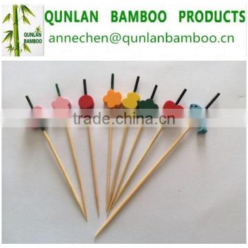 Eco friendly many types fruit bamboo cocktail sticks