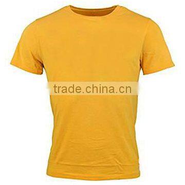 High quailty fit short sleeve100% Cotton single jersey gold t shirt