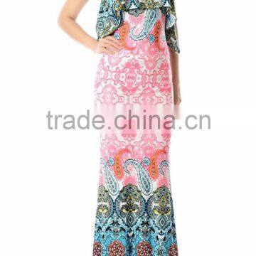 printing design elegant women maxi dress party dress ladies night sexy party dress