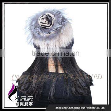 CX-C-121F OEM/ODM New Design Rex Rabbit Fur Headwear Furry Winter Hat photo-2