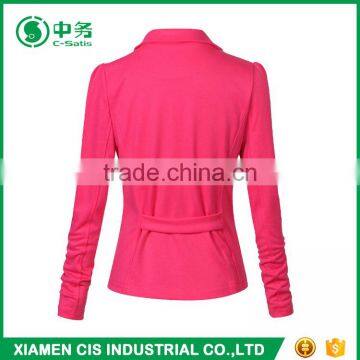 Latest Design Pure Pink Color Multi Buttons Ladies Slim Fit Blazer photo-4