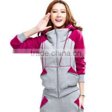 2017 Casual Fleece Top Design Tracksuit Wholesale Heavyweight Women Winter Tracksuit photo-3
