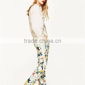 Custom Design Female Fitted Cotton Multicoloured Floral Dress Pants photo-4