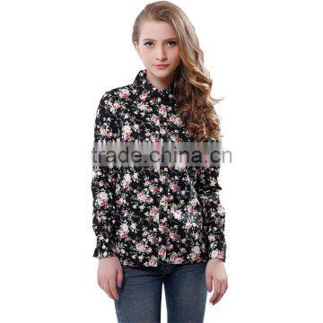Hot Sale High Quality Fancy Floral Soft Casual Shirt for Women photo-6
