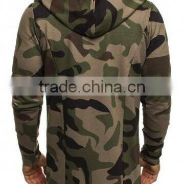 Men's Camouflage Print Zipp-up 100% Cotton Fleece Hoodies photo-4
