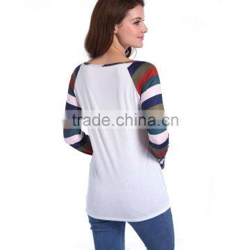 Fashion Patchwork Knit Autumn Long Sleeve Blouse Manufacture Wholesale Women Fashion Apparel 2017 photo-5