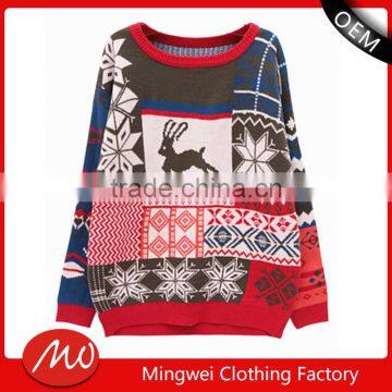 Cheap price 100% female cotton christmas sweater types of jumper