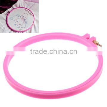 High Quality Embroidery Supplies Fuchsia Plastic Punch Embroidering Hoop photo-4