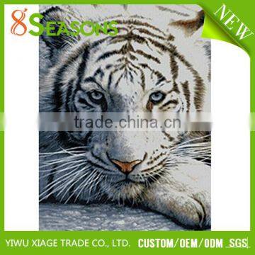 Cheap Rhinestone Multicolor White Tiger Pattern Cotton Embroidery DIY Kit Diamond Painting