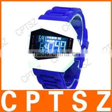 Imported Wholesale Electronics Watch Aircraft Style Colorful LED Silicone Watch photo-5