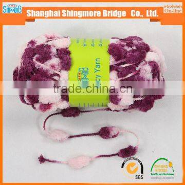 Oeko Tex Fancy Yarn Supplier Shingmore Bridge Cheap Sales High Quality Polyester Thick Yarn With Pompom photo-4