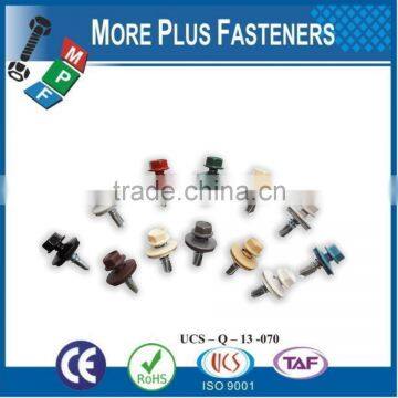 Made In Taiwan Hex Washer Head Bonded Washer Roof Screw Painted Head Hex Roof Screw Polycarbonate Dome Sealer Screw Metal Timber photo-4