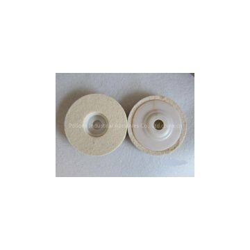 Felt polishing disc with plastic cap
