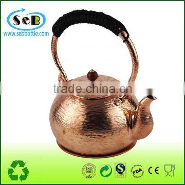 Japan Solid Copper Hammered Teakettle with Wood Handle and Knob