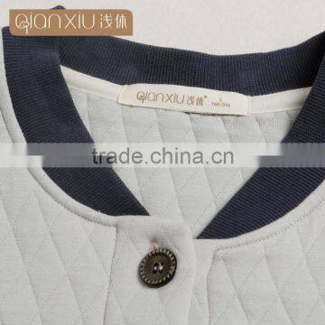 Super Grade Qianxiu Wholesale Long Sleeve Couples Home Suit Buttons Down Women Thermal Pajamas photo-5