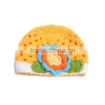 2015 new arrival baby winter warmer hat with flower shape