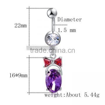 Navel Button Non Piercing Septum Gem Rose Shaped Belly Ring