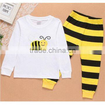 2017 Hot selling children girls popular style 100% cotton blank pajamas