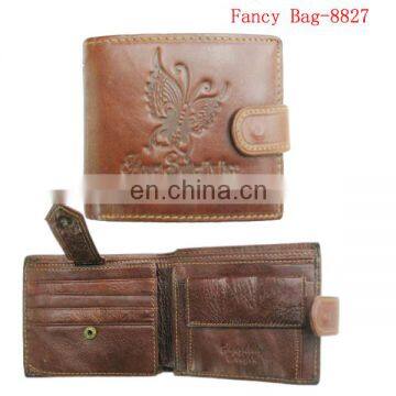 2015 Trendy genuine leather folded wallet for men personlized