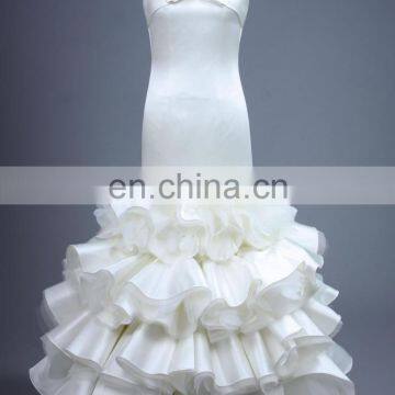 OEM Service Supply Type and Modern Style wedding dress 2012 HMY-D346 Satin Tulle Floral Skirt Hem Bridal Gown China express