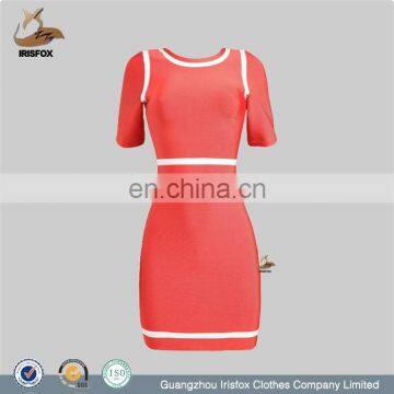 Short sleeve orange 2015 wholesale celebrity dress women bodycon dresses for women